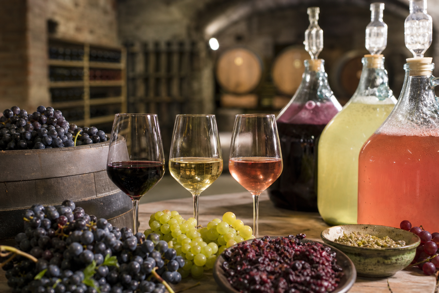 La différence entre faire du vin rouge, blanc et rosé